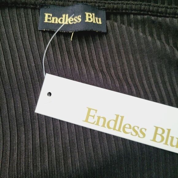 Endless Blu Cutout Halter Neck Twist Back Ribbed Midi Dress Large - Picture 11 of 13